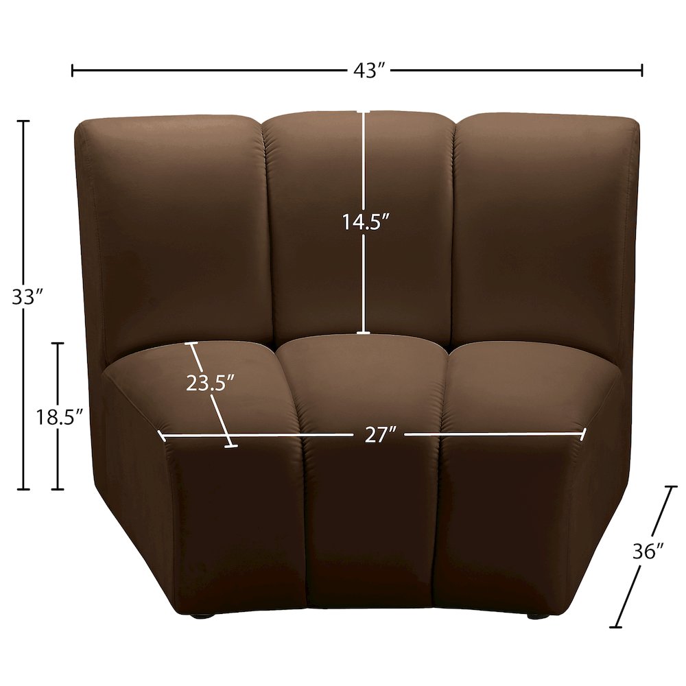 Infinity Brown Velvet Modular Chair. Picture 4
