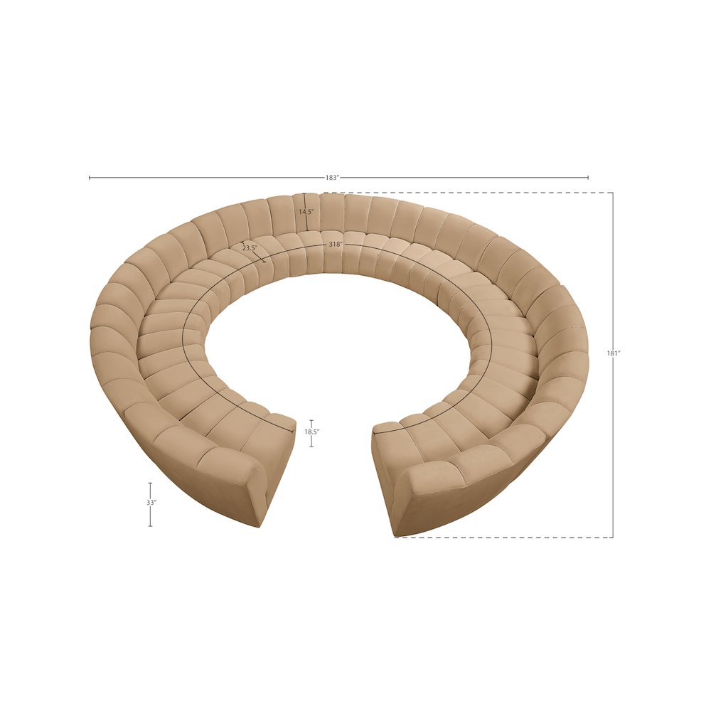 Infinity Camel Velvet 12pc. Modular Sectional. Picture 9