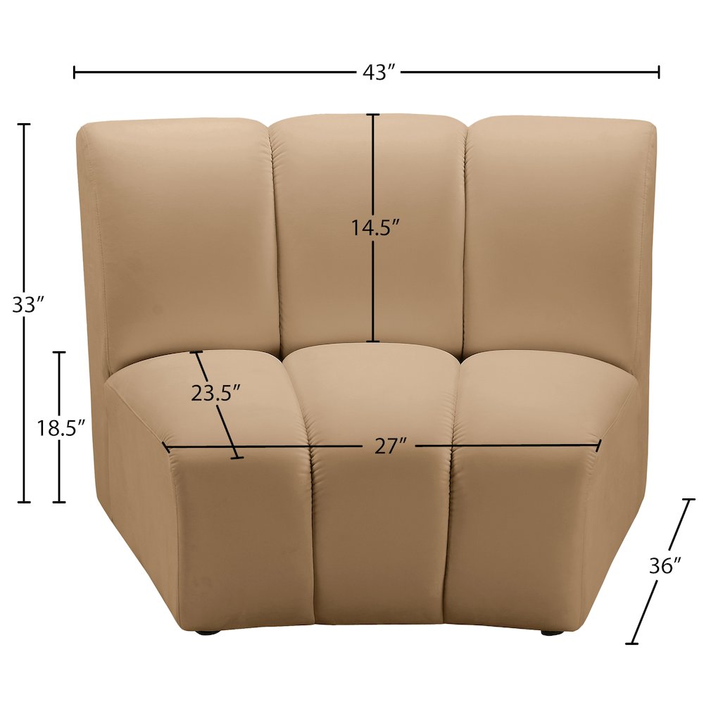 Infinity Camel Velvet Modular Chair. Picture 4