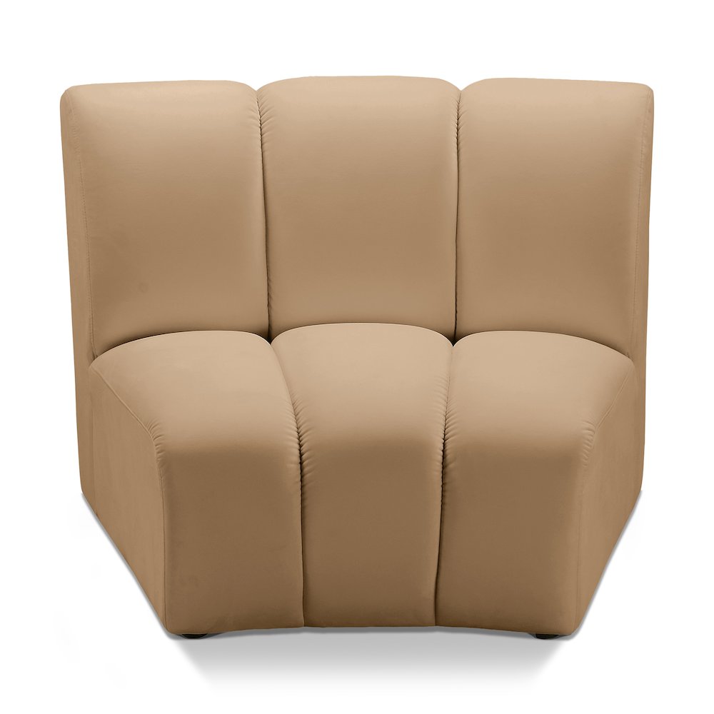 Infinity Camel Velvet Modular Chair. Picture 1