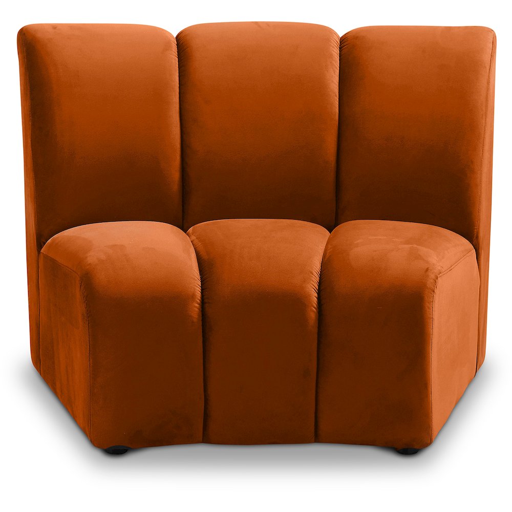 Infinity Cognac Velvet Modular Chair. Picture 1