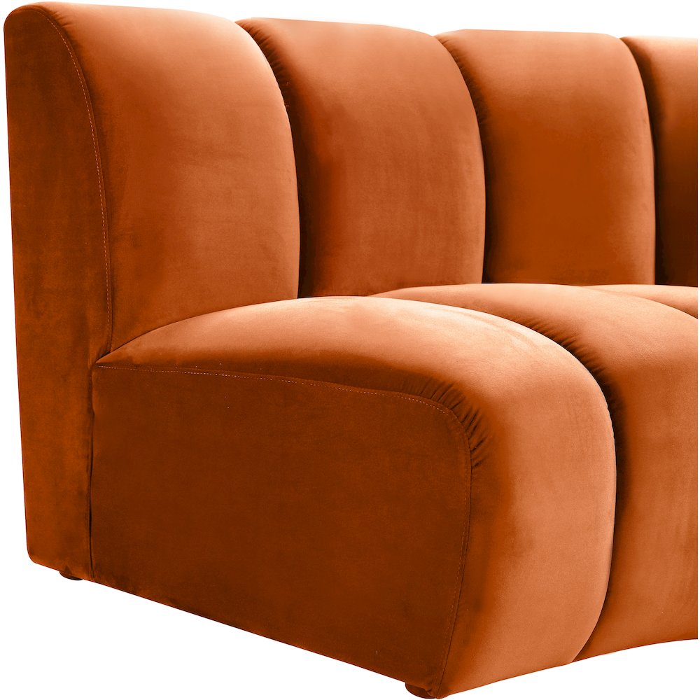 Infinity Cognac Velvet Modular Chair. Picture 5
