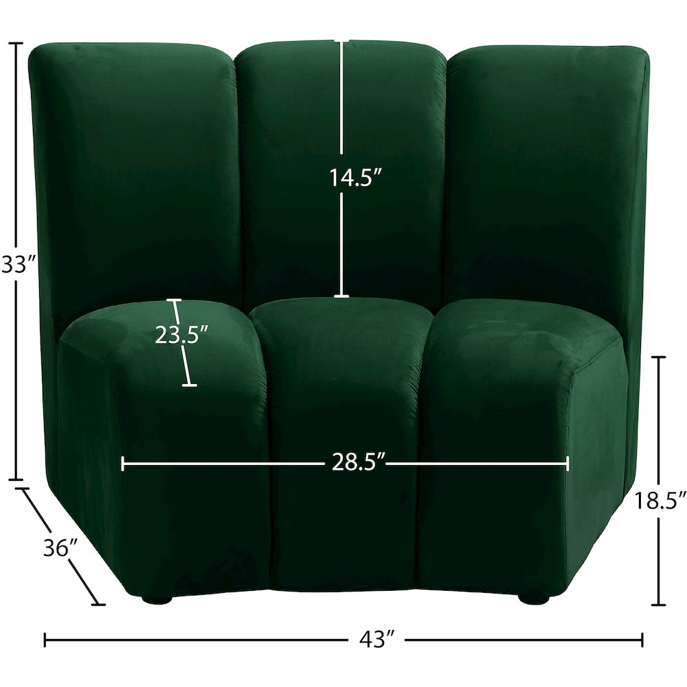 Infinity Green Velvet Modular Chair. Picture 6