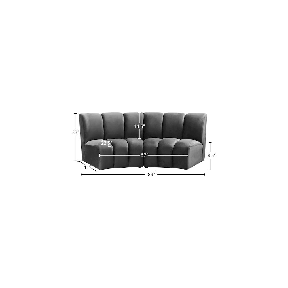 Infinity Grey Velvet 2pc. Modular Sectional. Picture 10