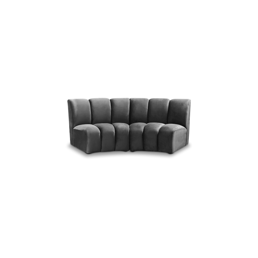 Infinity Grey Velvet 2pc. Modular Sectional. Picture 1
