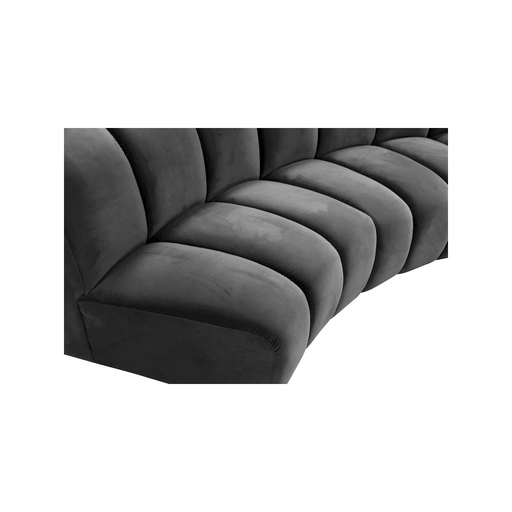 Infinity Grey Velvet 2pc. Modular Sectional. Picture 9