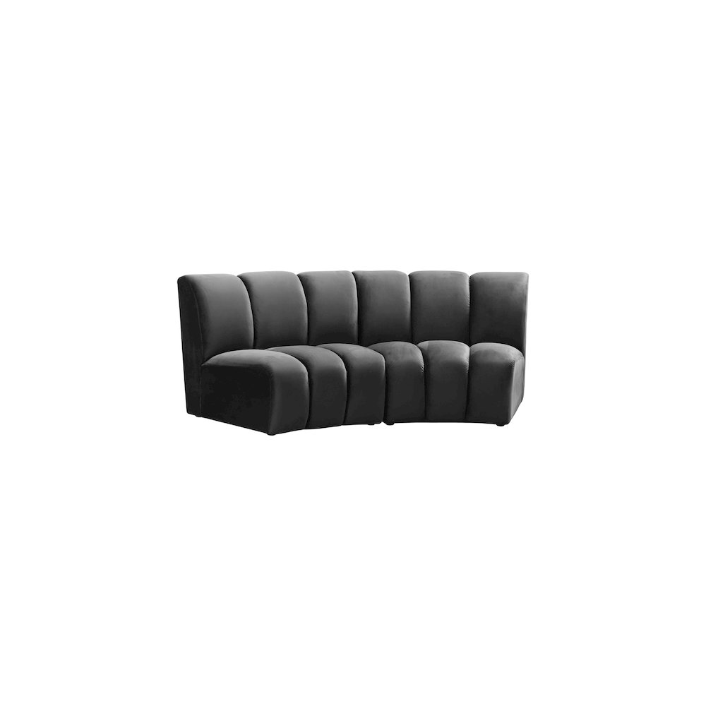 Infinity Grey Velvet 2pc. Modular Sectional. Picture 2