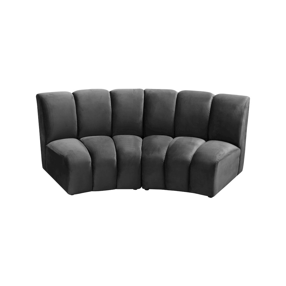 Infinity Grey Velvet 2pc. Modular Sectional. Picture 4