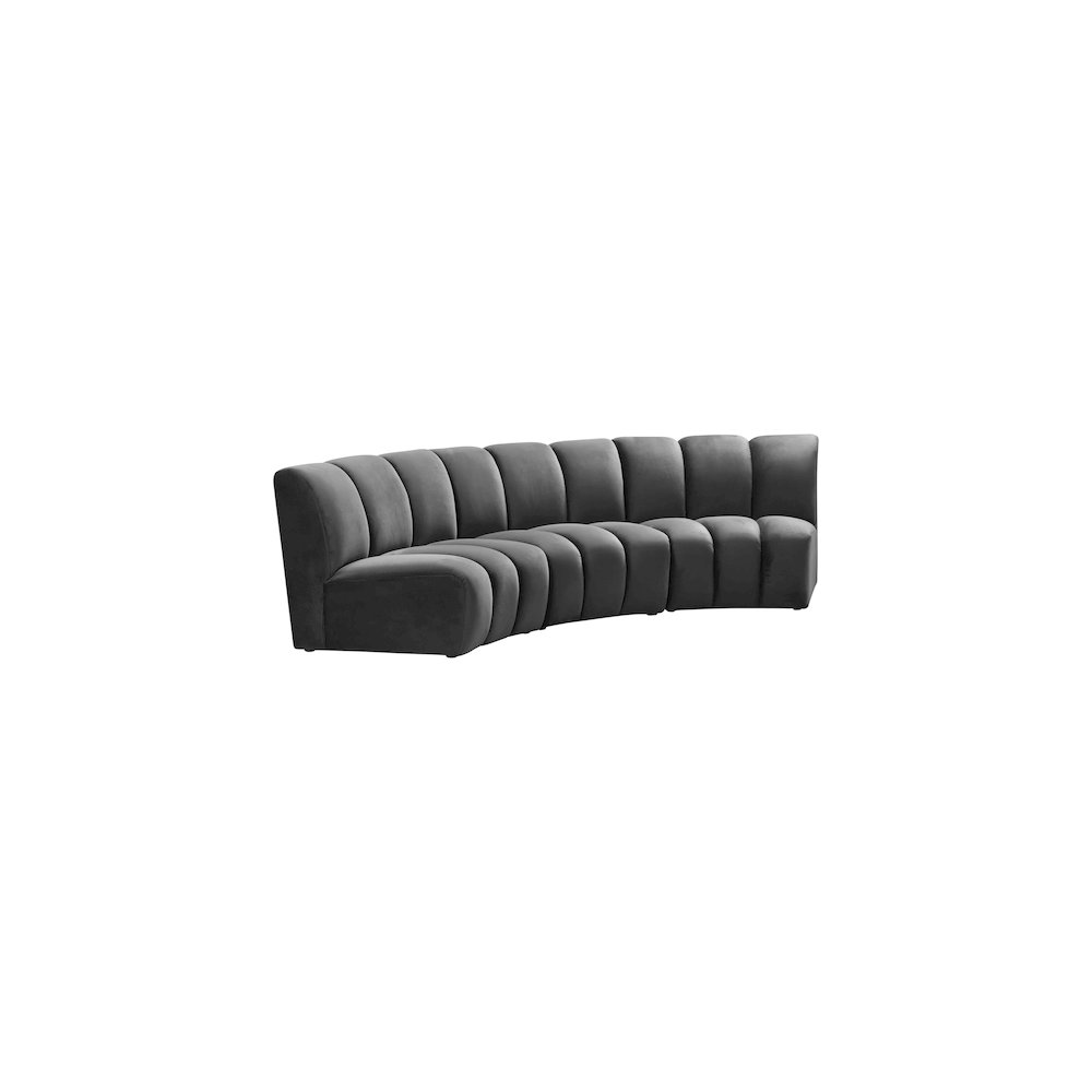 Infinity Grey Velvet 3pc. Modular Sectional. Picture 2