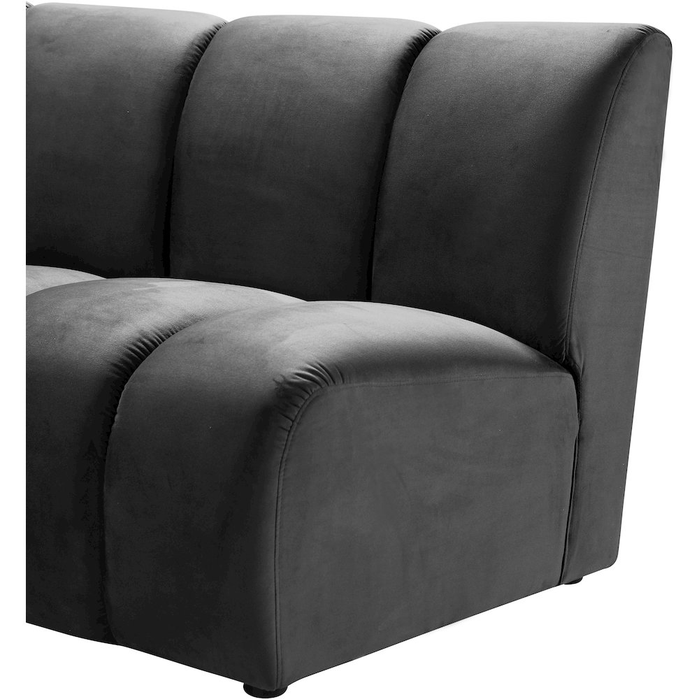 Infinity Grey Velvet 3pc. Modular Sectional. Picture 5