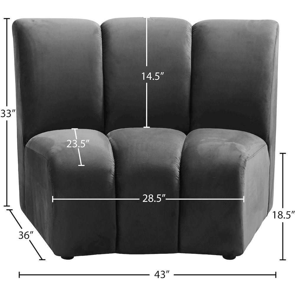 Infinity Grey Velvet Modular Chair. Picture 5