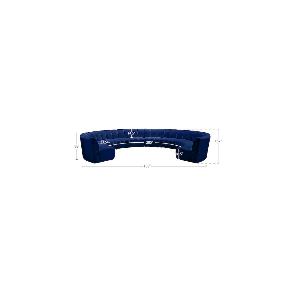 Infinity Navy Velvet 10pc. Modular Sectional. Picture 10