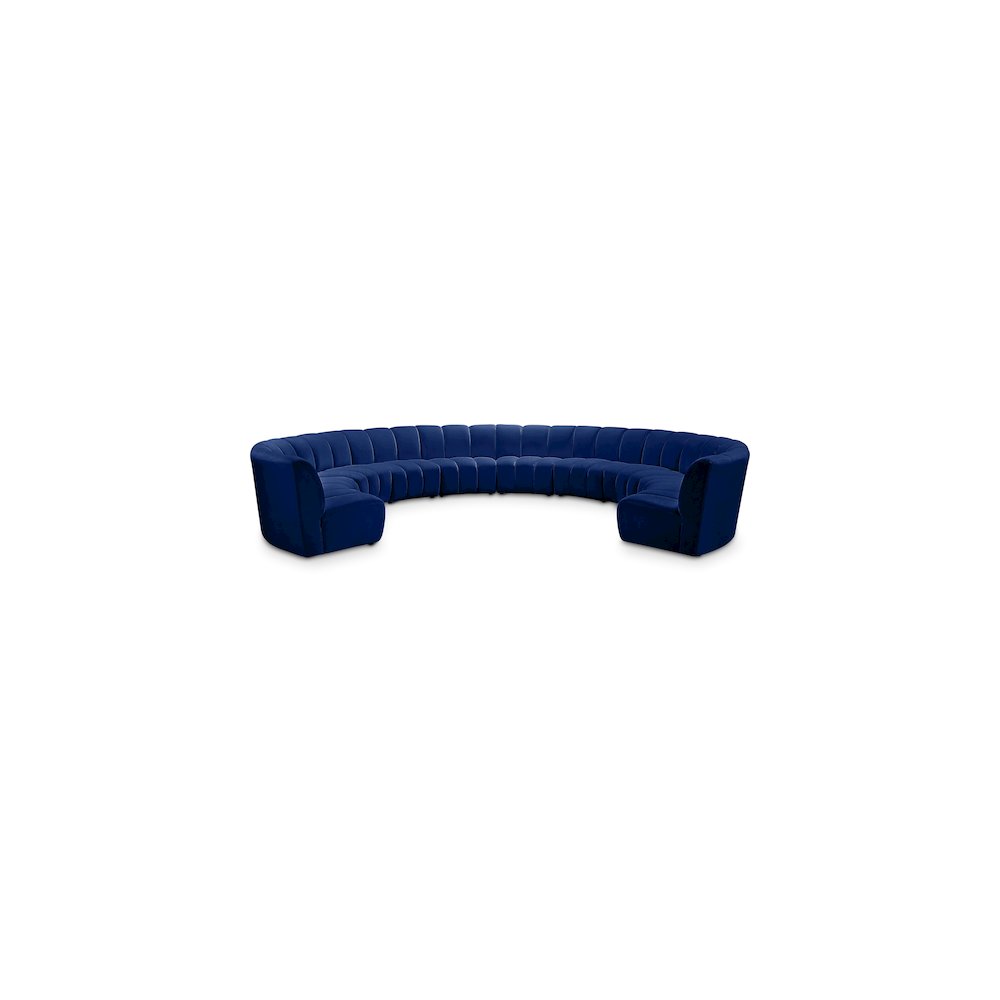 Infinity Navy Velvet 10pc. Modular Sectional. Picture 1