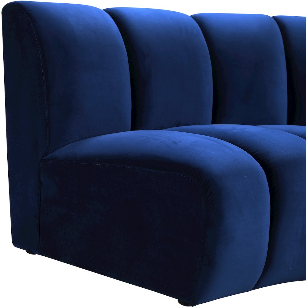 Infinity Navy Velvet 10pc. Modular Sectional. Picture 6