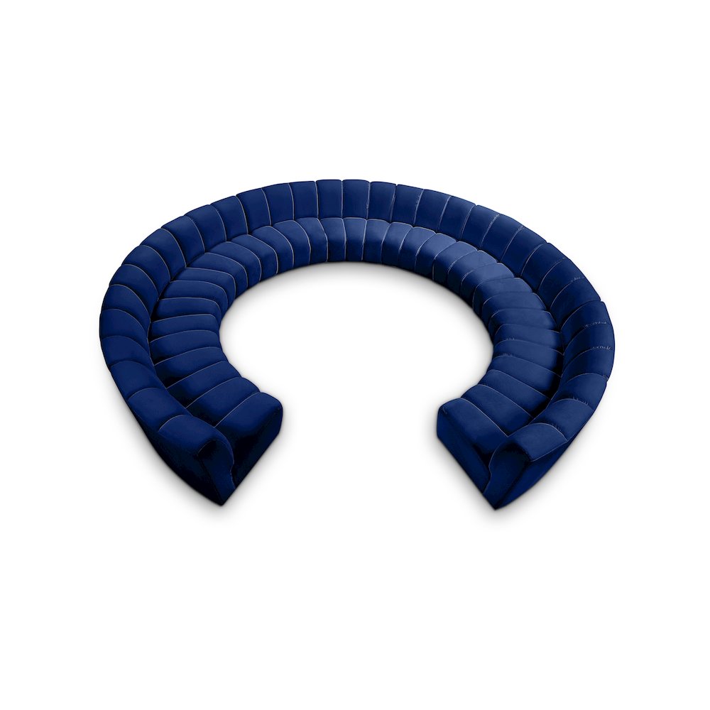 Infinity Navy Velvet 11pc. Modular Sectional. Picture 1