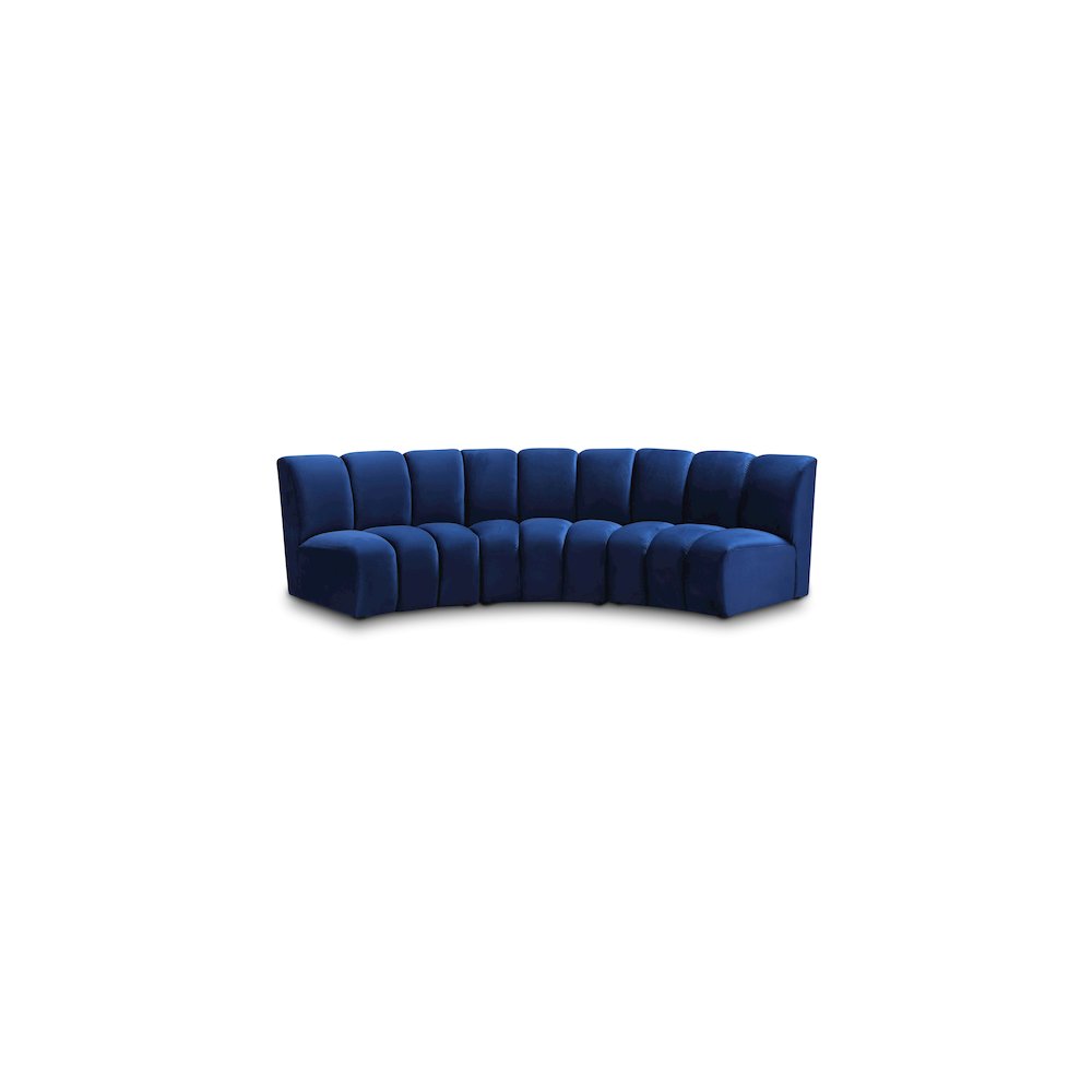 Infinity Navy Velvet 3pc. Modular Sectional. Picture 1