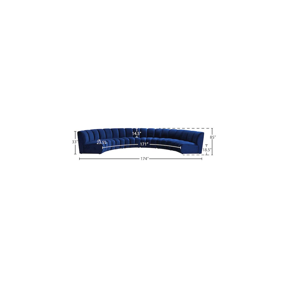 Infinity Navy Velvet 6pc. Modular Sectional. Picture 12