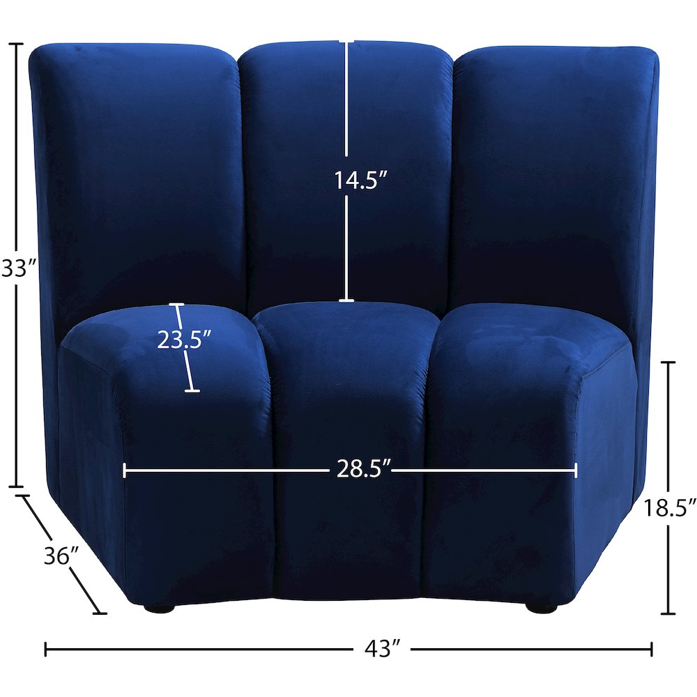 Infinity Navy Velvet Modular Chair. Picture 6