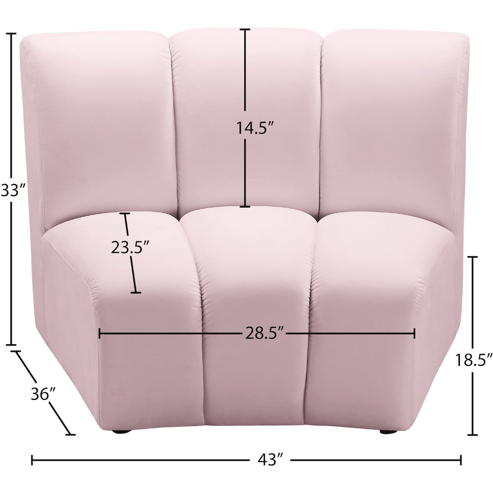 Infinity Pink Velvet Modular Chair. Picture 6
