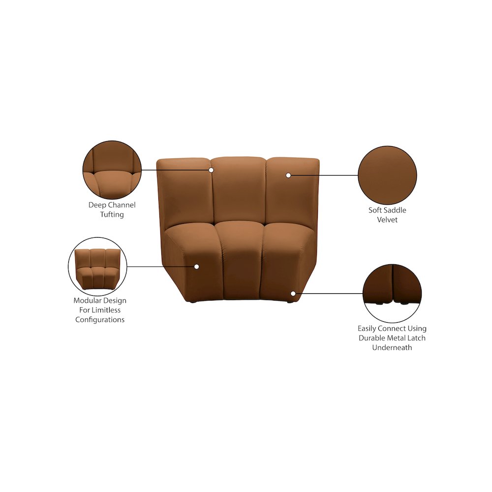 Infinity Saddle Velvet Modular Chair. Picture 5
