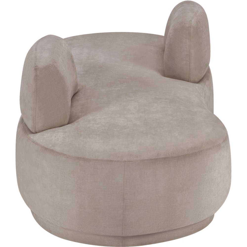 Argyle Beige Chenille Fabric Chaise/Loveseat. Picture 3