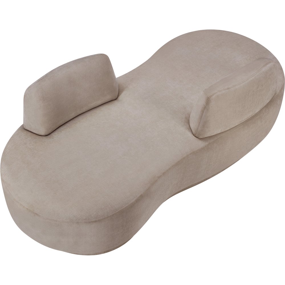 Argyle Beige Chenille Fabric Chaise/Loveseat. Picture 6