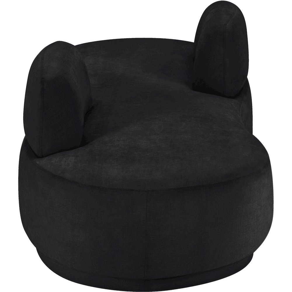 Argyle Black Chenille Fabric Chaise/Loveseat. Picture 3