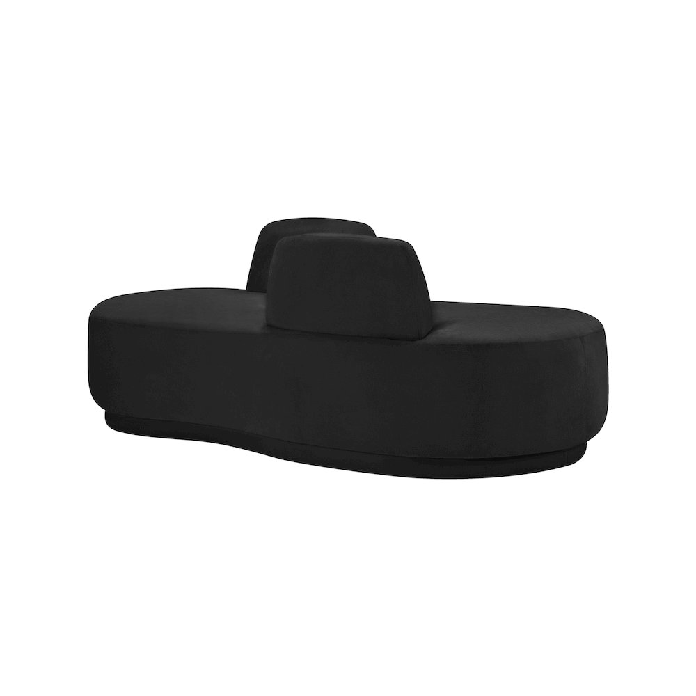 Argyle Black Chenille Fabric Chaise/Loveseat. Picture 4