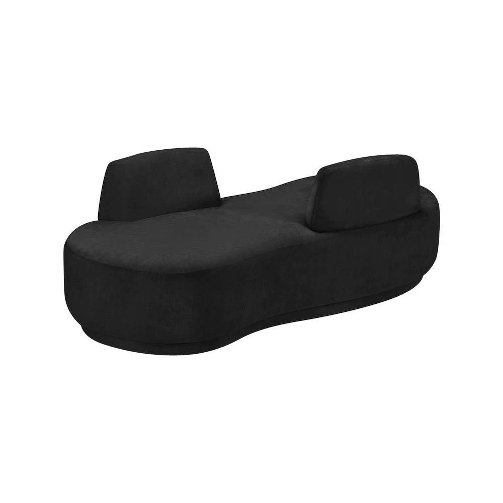 Argyle Black Chenille Fabric Chaise/Loveseat. Picture 5