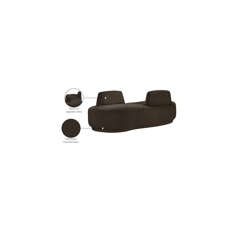 Argyle Brown Chenille Fabric Chaise/Loveseat. Picture 13