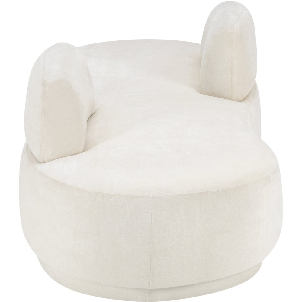 Argyle Cream Chenille Fabric Chaise/Loveseat. Picture 3