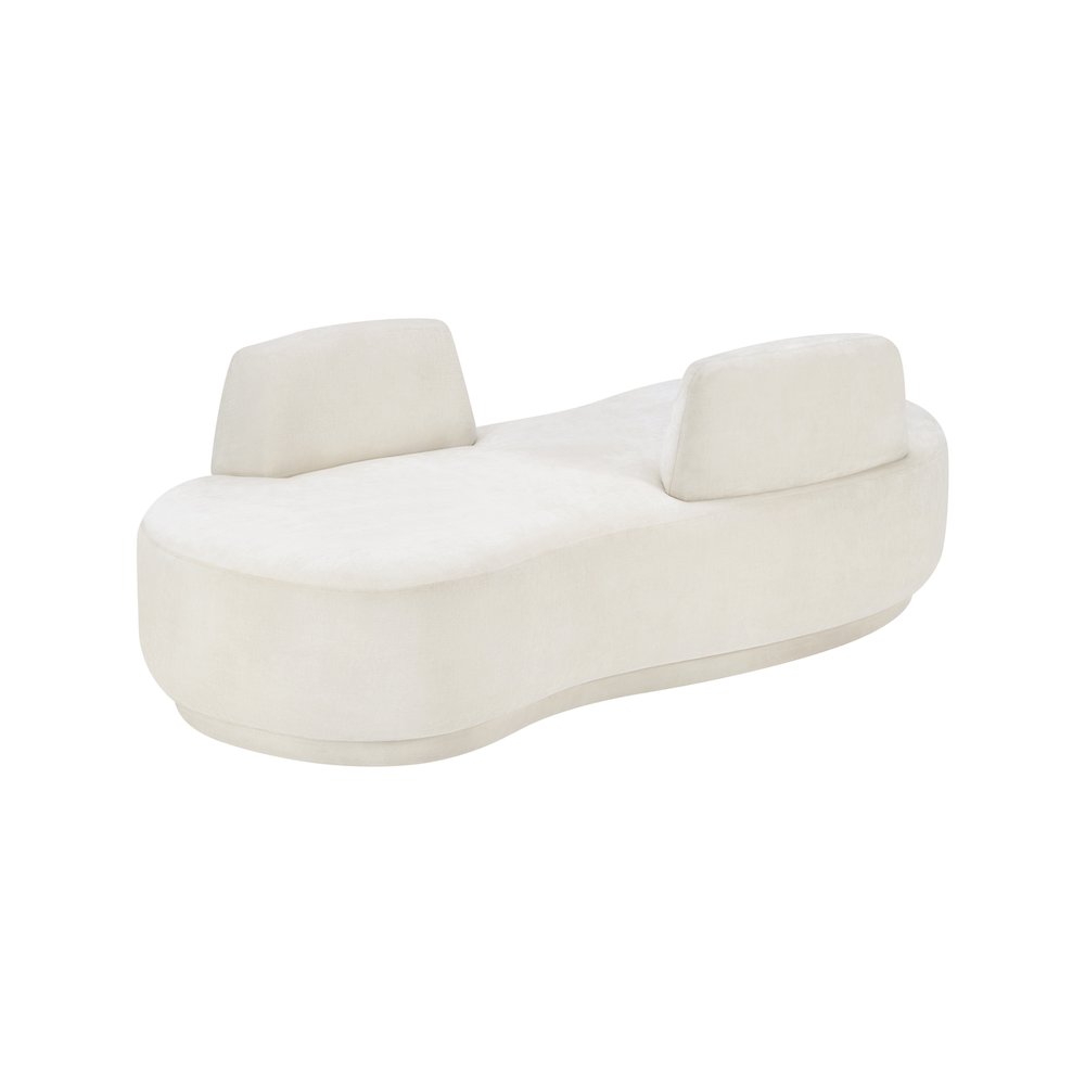Argyle Cream Chenille Fabric Chaise/Loveseat. Picture 5