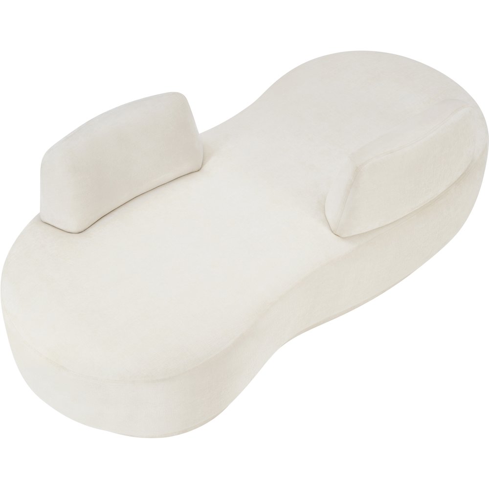 Argyle Cream Chenille Fabric Chaise/Loveseat. Picture 6