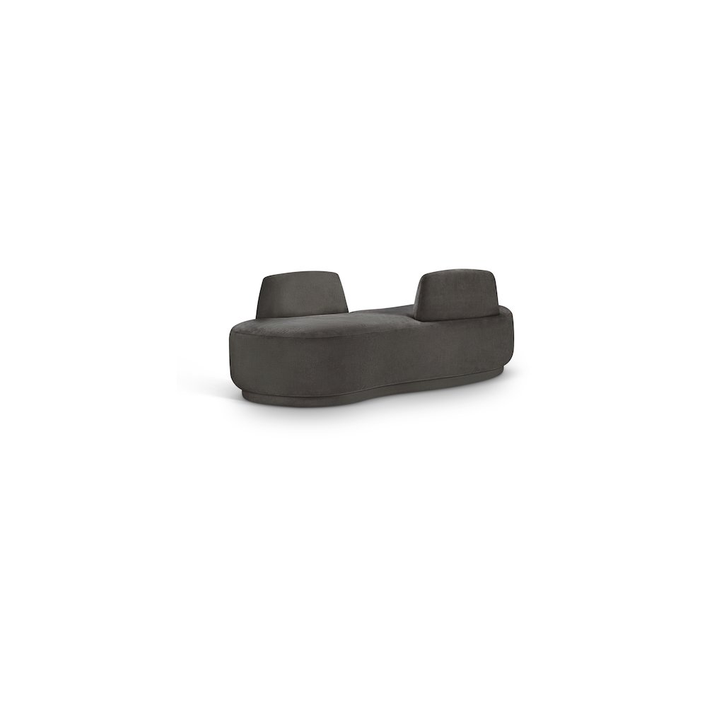 Argyle Grey Chenille Fabric Chaise/Loveseat. Picture 1