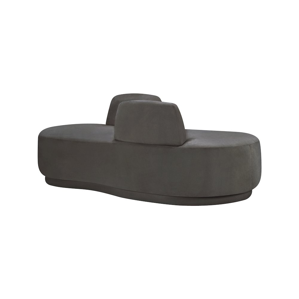 Argyle Grey Chenille Fabric Chaise/Loveseat. Picture 4