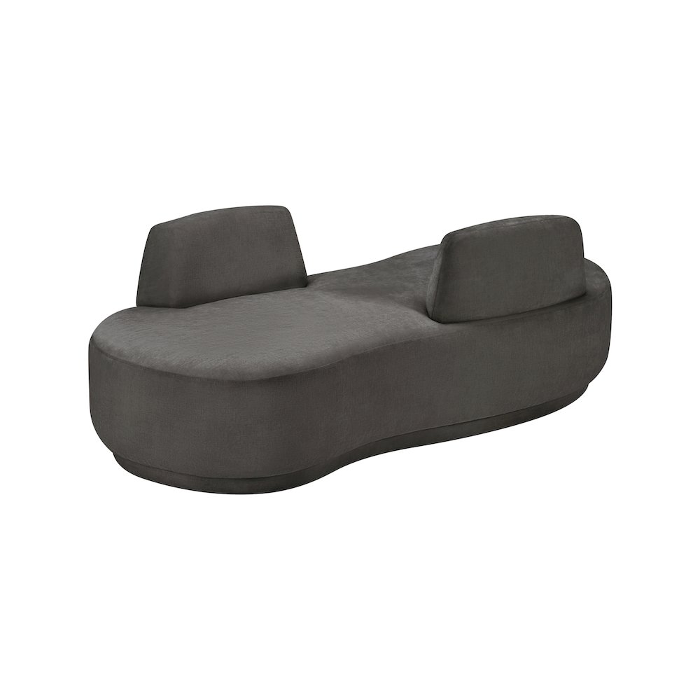 Argyle Grey Chenille Fabric Chaise/Loveseat. Picture 5