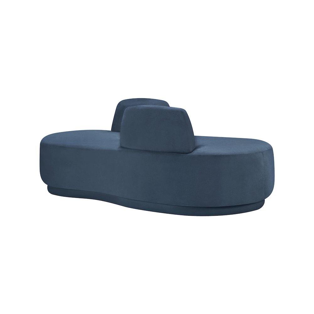 Argyle Light Blue Chenille Fabric Chaise/Loveseat. Picture 4