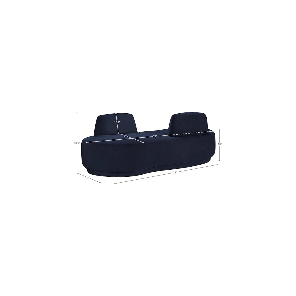 Argyle Navy Chenille Fabric Chaise/Loveseat. Picture 12