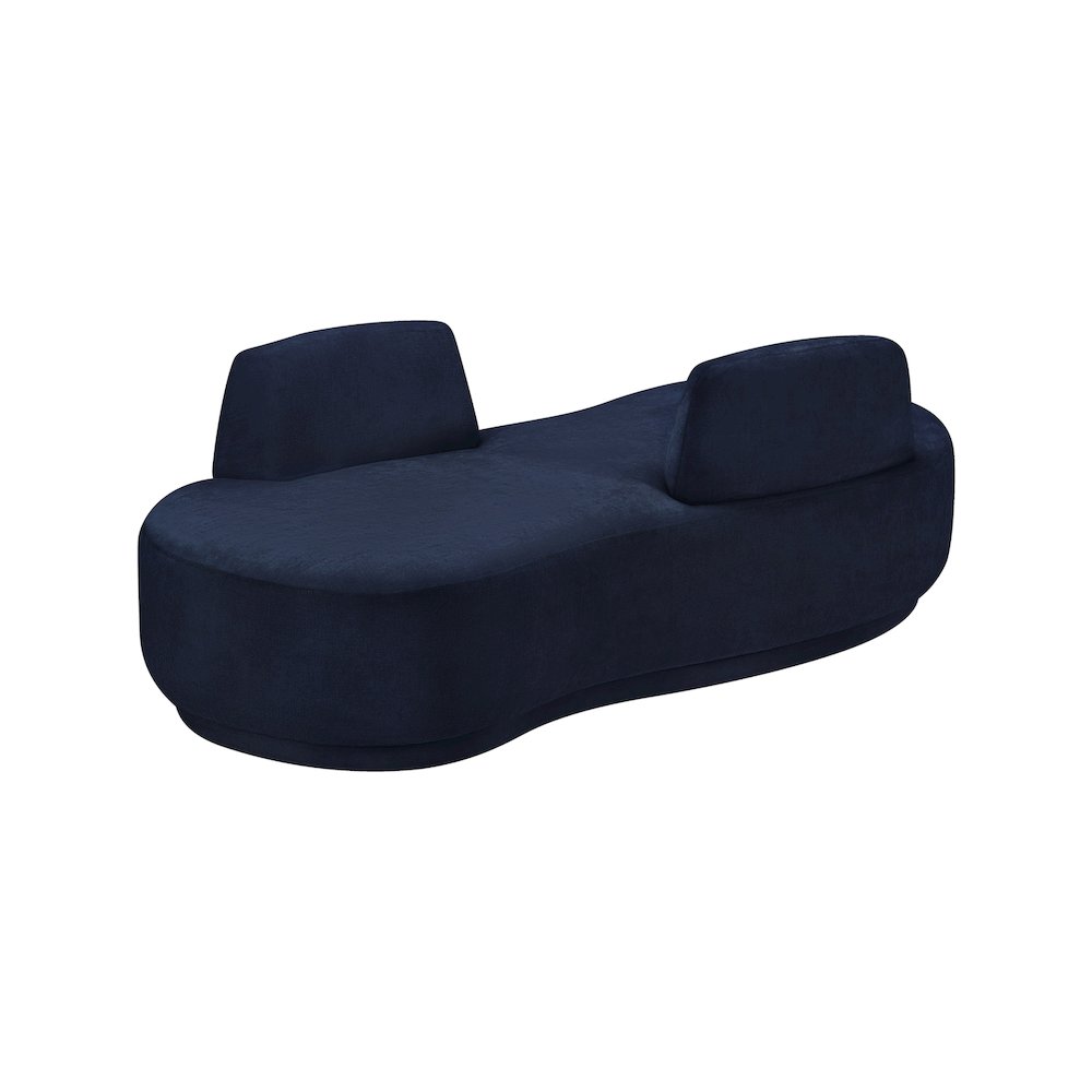 Argyle Navy Chenille Fabric Chaise/Loveseat. Picture 5