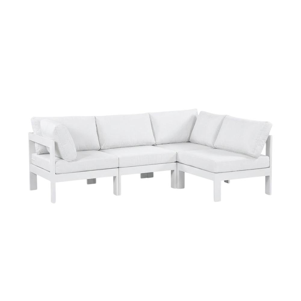 White Fabric Outdoor Patio Modular Sectional With Contemporary Design. Picture 1
