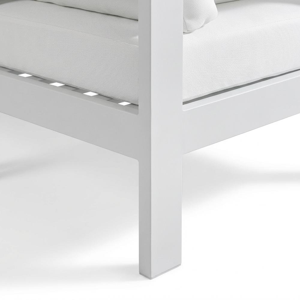 White Fabric Outdoor Patio Modular Sectional With Contemporary Style. Picture 6
