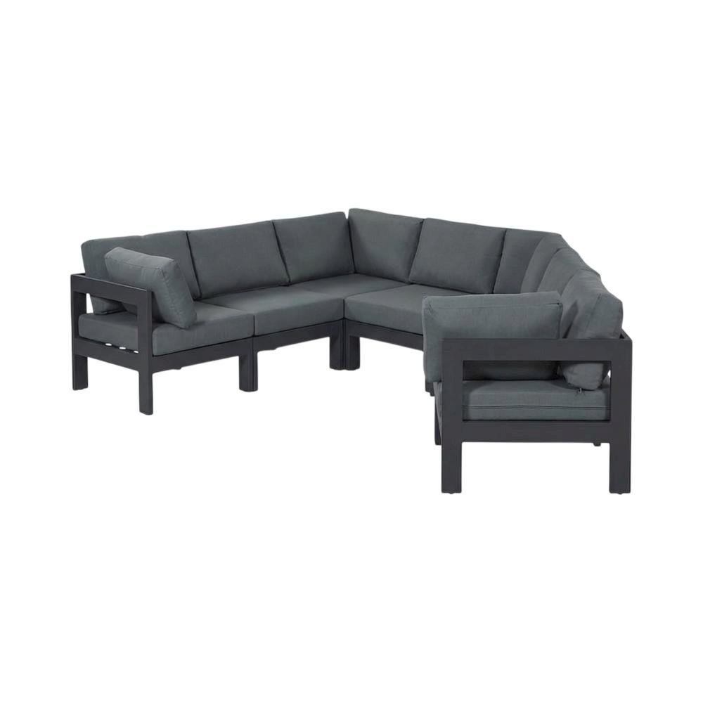 Gray Fabric Outdoor Patio Modular Sectional With Contemporary Style. Picture 1