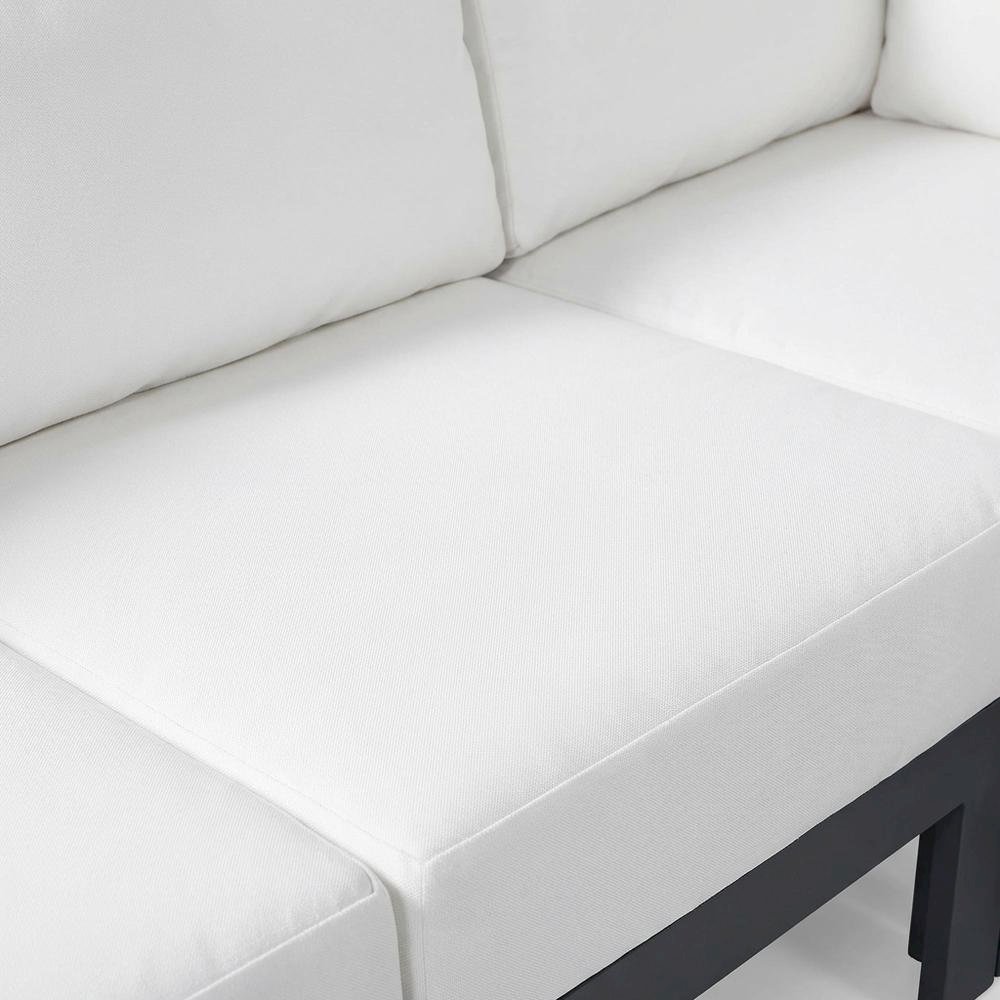 White Fabric Outdoor Patio Modular Sectional For Contemporary Lounge Comfort. Picture 5