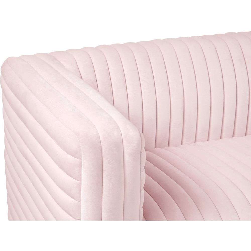 Ravish Pink Velvet Loveseat. Picture 9