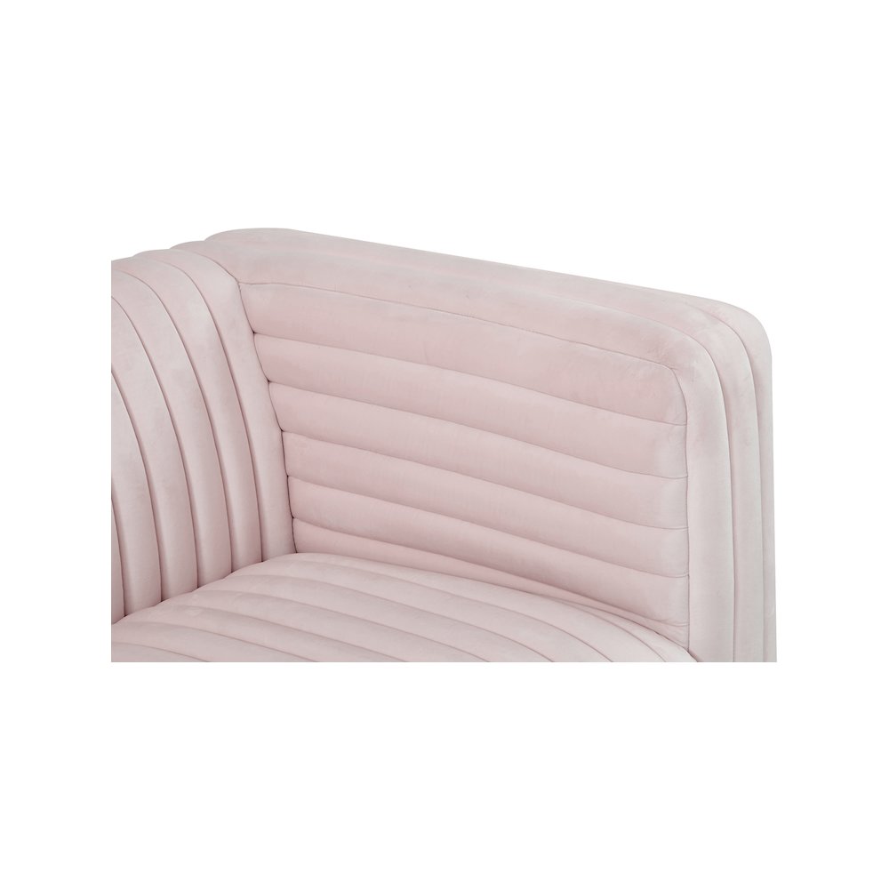 Ravish Pink Velvet Loveseat. Picture 11
