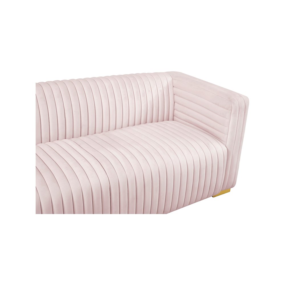 Ravish Pink Velvet Sofa. Picture 9