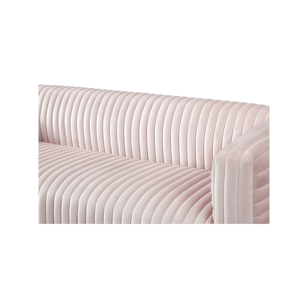 Ravish Pink Velvet Sofa. Picture 11