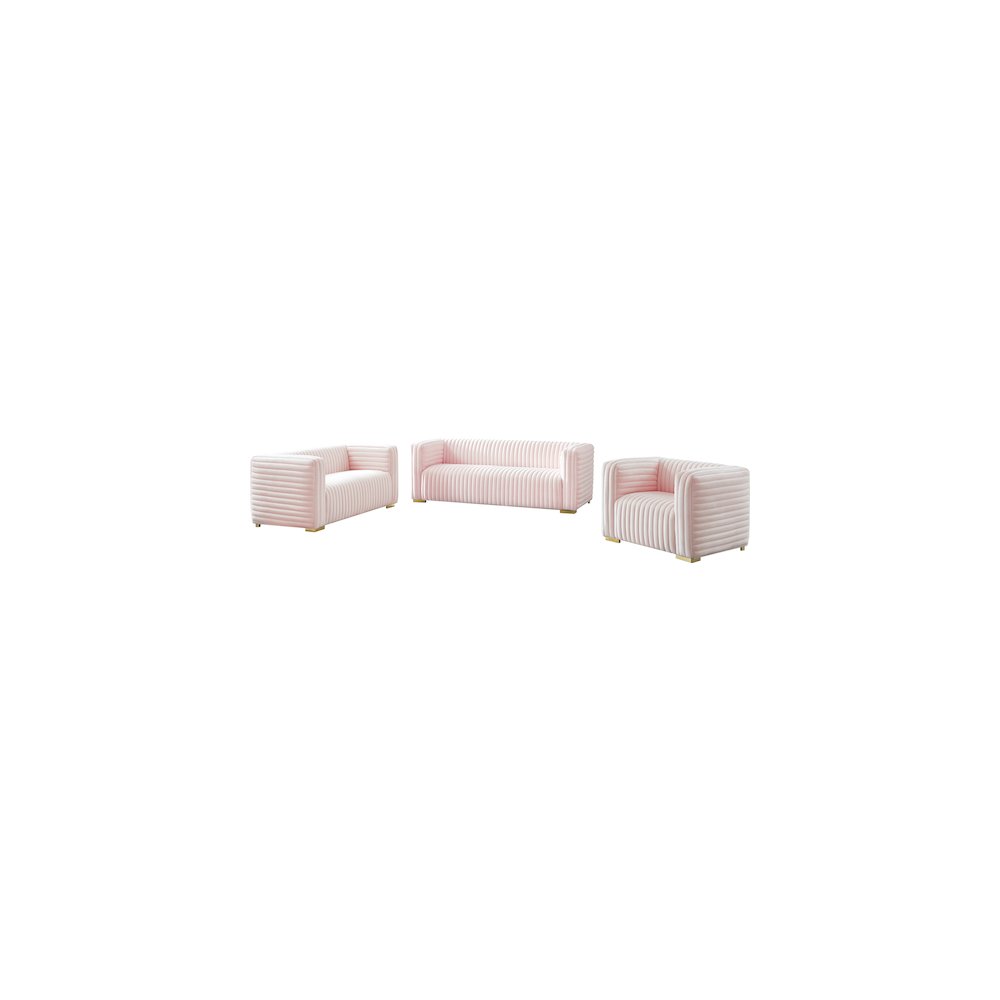 Ravish Pink Velvet Sofa. Picture 15