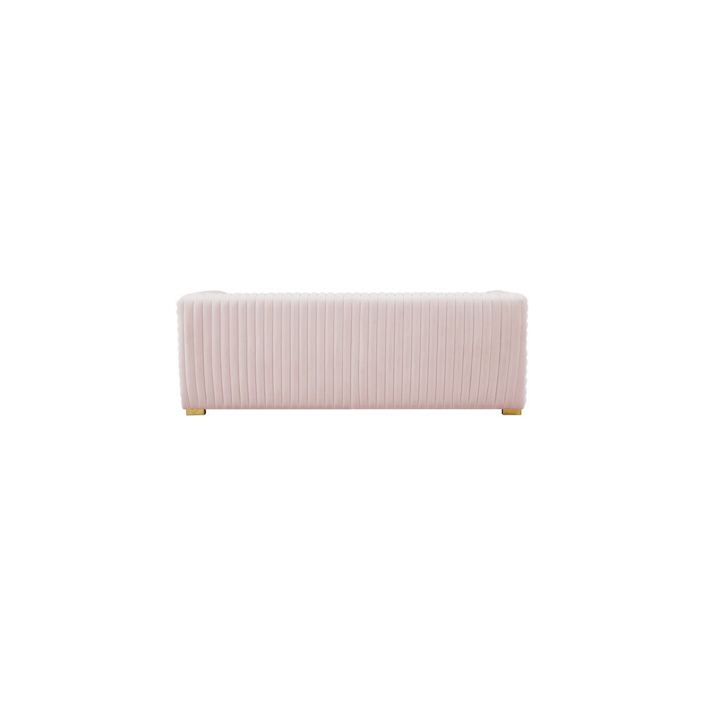 Ravish Pink Velvet Sofa. Picture 4
