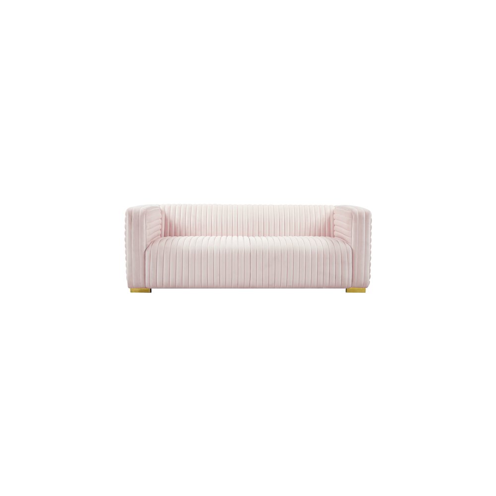 Ravish Pink Velvet Sofa. Picture 6